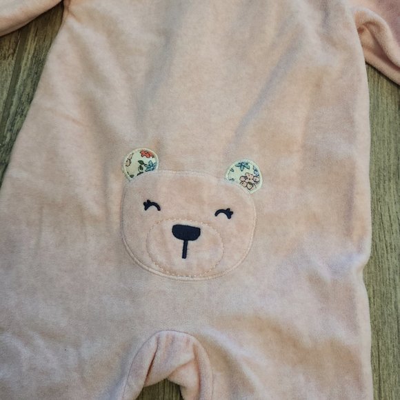 🏷 3/$15 or 5/$20 Carter's baby girl warm zippered pajamas pink floral size 6M - Picture 8 of 8